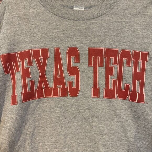 Vintage Russell Texas Tech University Long Sleeve XL T-Shirt Men's Gray Tee - Picture 2 of 8